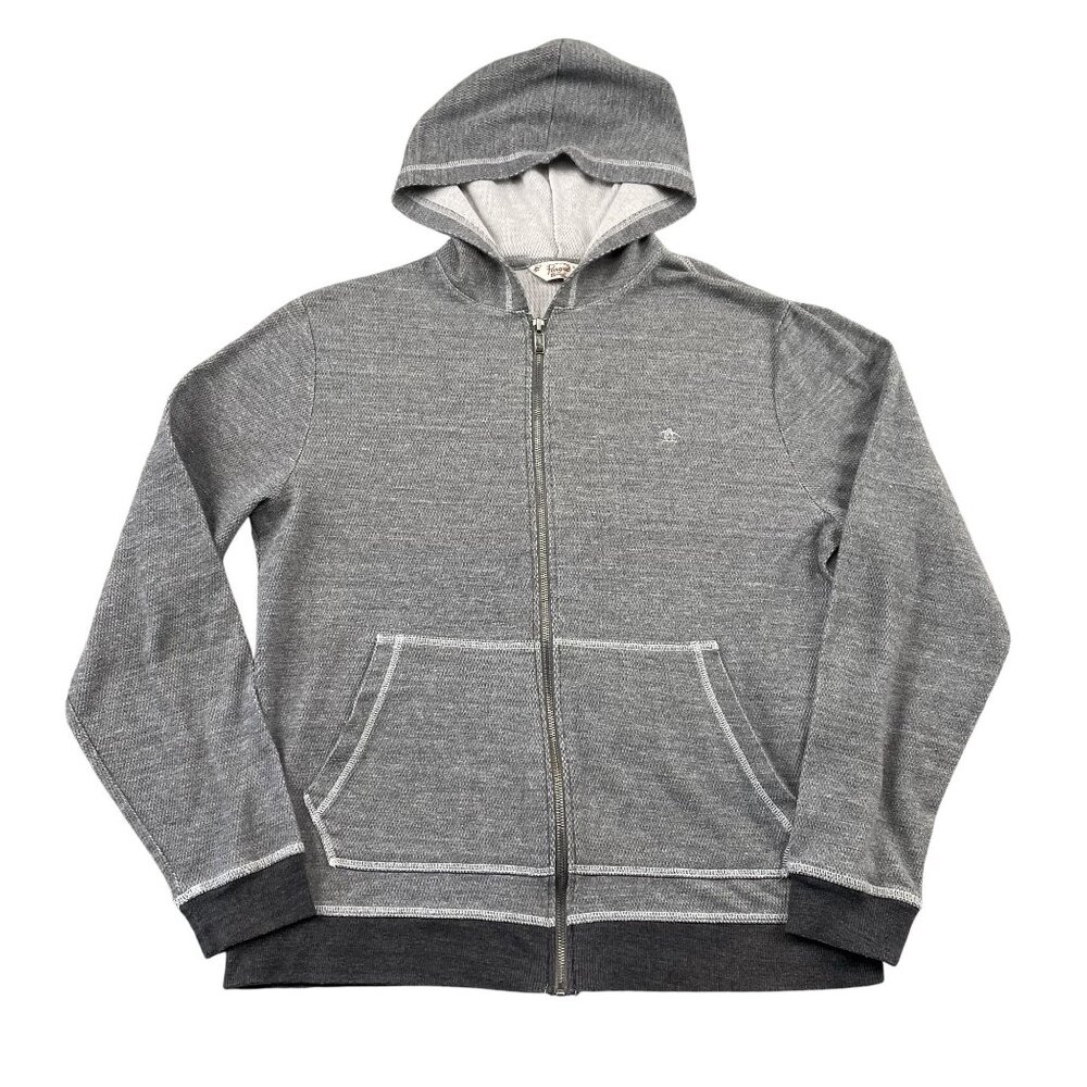 Original Penguin Hoodie‎ Mens XL Grey Full Zip w/ Front Pocket